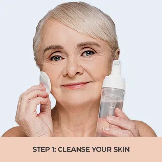 woman cleanse the skin