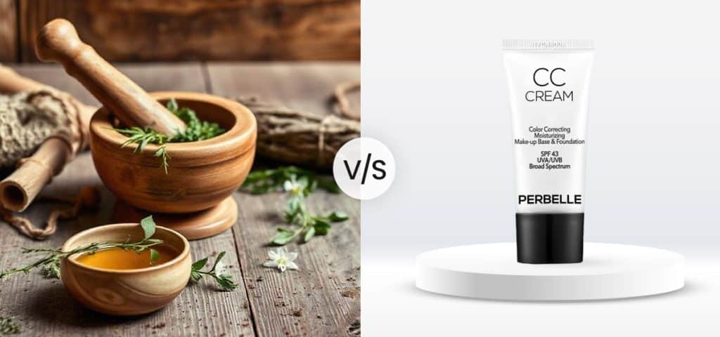 Comparison of natural remedies with skincare products creams for treating uneven skin tone