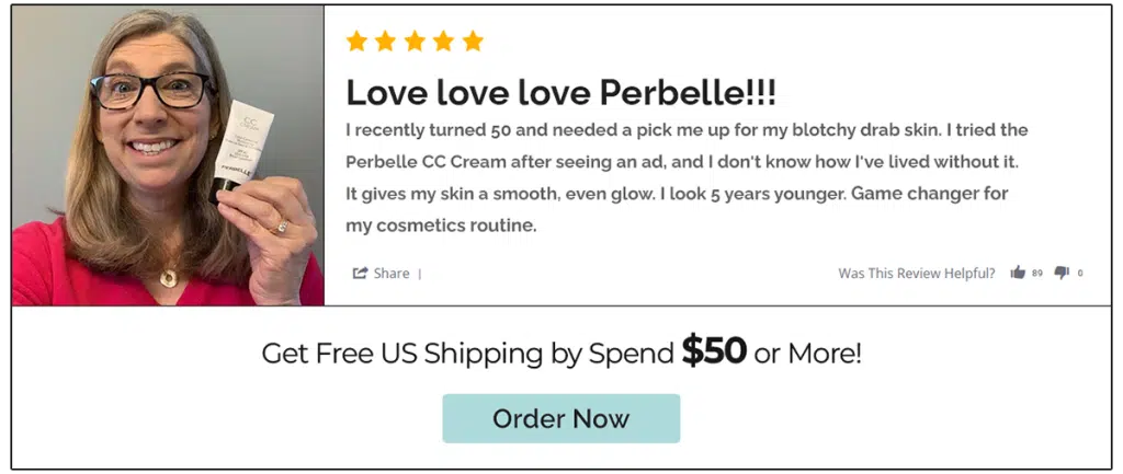 Women testimonial on Perbelle CC Cream