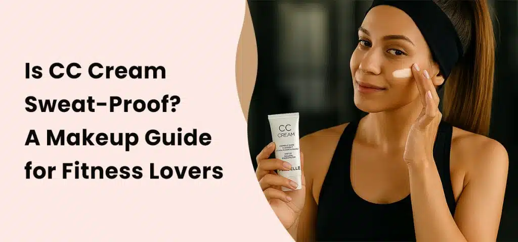 Woman applying CC cream