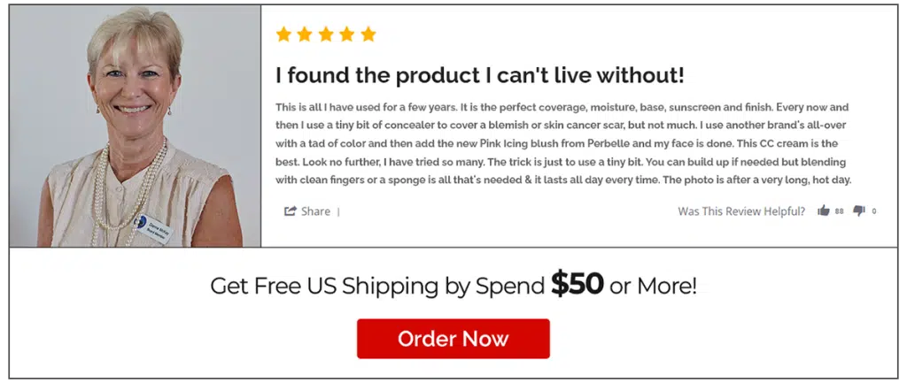 Customer review and product offer)