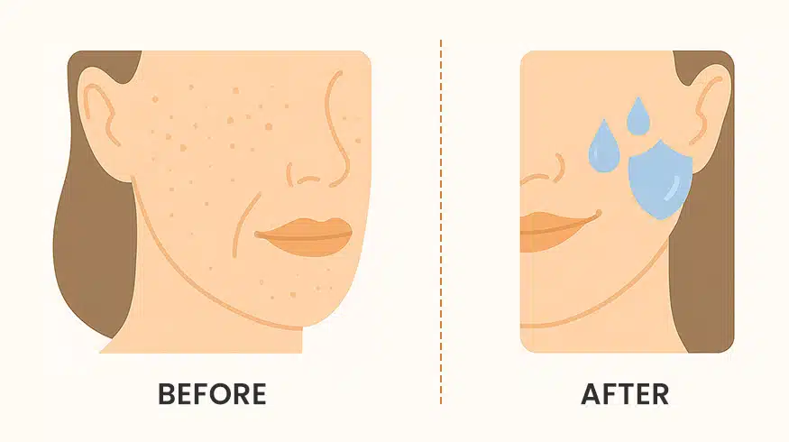 Before and after hydration