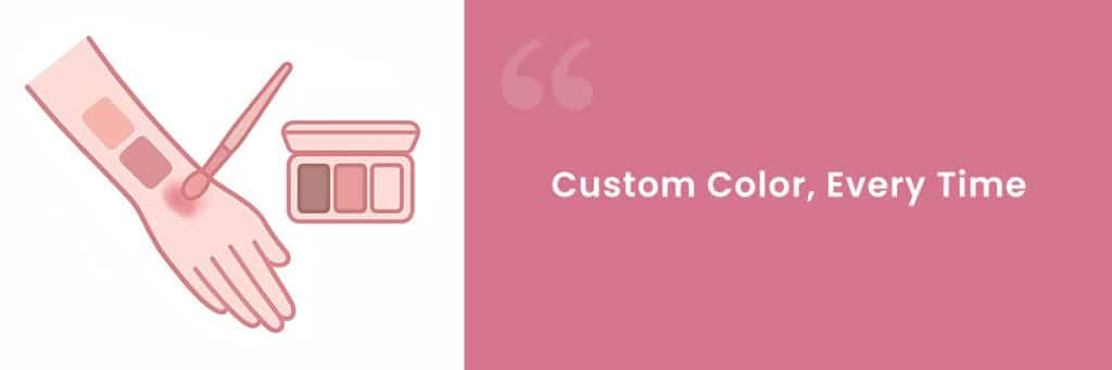 Custom blush color on wrist