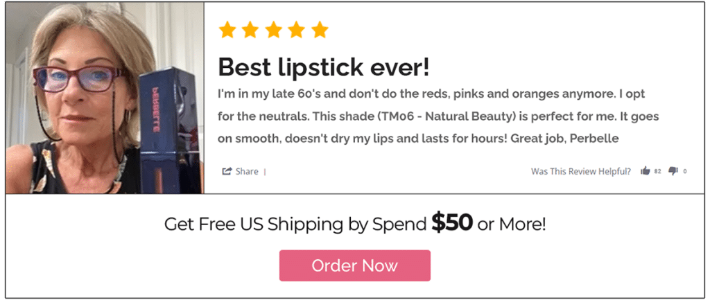 Woman holding lipstick box
