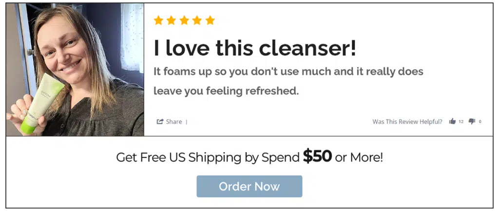 Customer skincare review