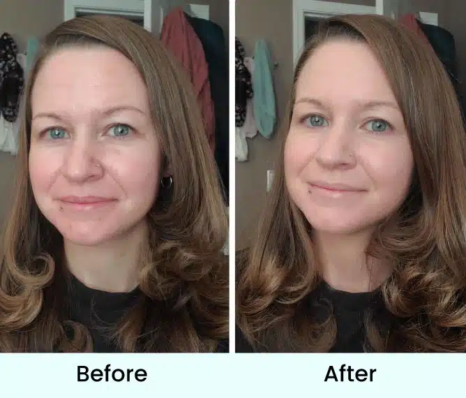 Face before and after CC cream